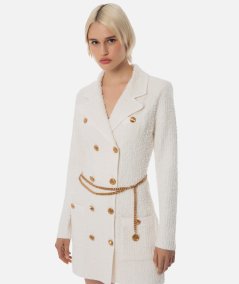 Robe-manteau jacquard con cintura