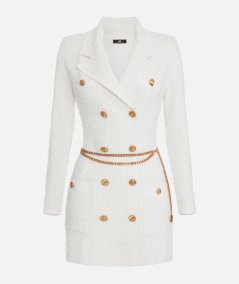 Robe-manteau jacquard con cintura