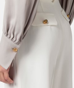 Camicia cropped in georgette di viscosa