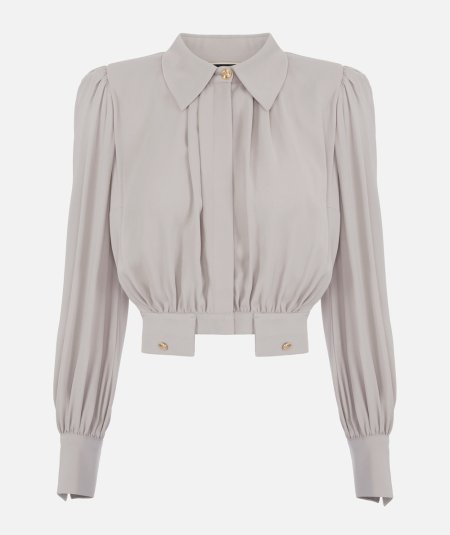 Cropped shirt in viscose georgette