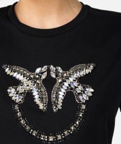 Love Birds Embroidery T-Shirt