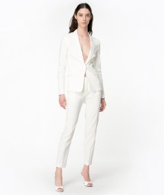 Stretch Linen Single-Breasted Blazer