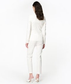 Stretch Linen Single-Breasted Blazer