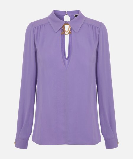 Viscose georgette shirt with accessory