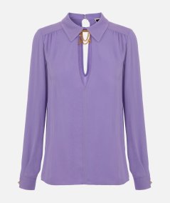 Viscose georgette shirt with accessory