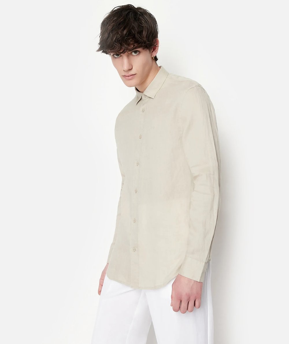 Regular fit shirt in pure linen