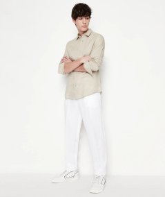 Regular fit shirt in pure linen