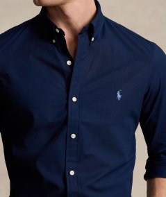 Camicia Slim Fit in popeline stretch