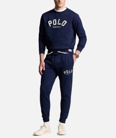 Pantaloni jogger in pile con logo