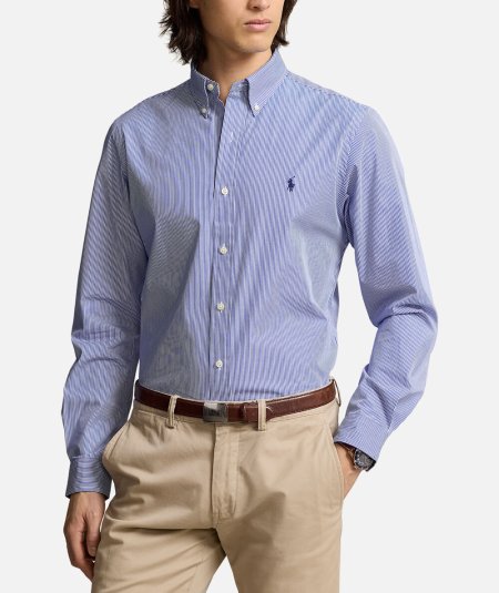 Camicia Slim Fit in popeline stretch a righe