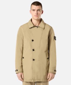 Trench coat corto sottoposto a trattamento antigoccia