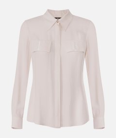 Camicia in georgette con patte ricamate