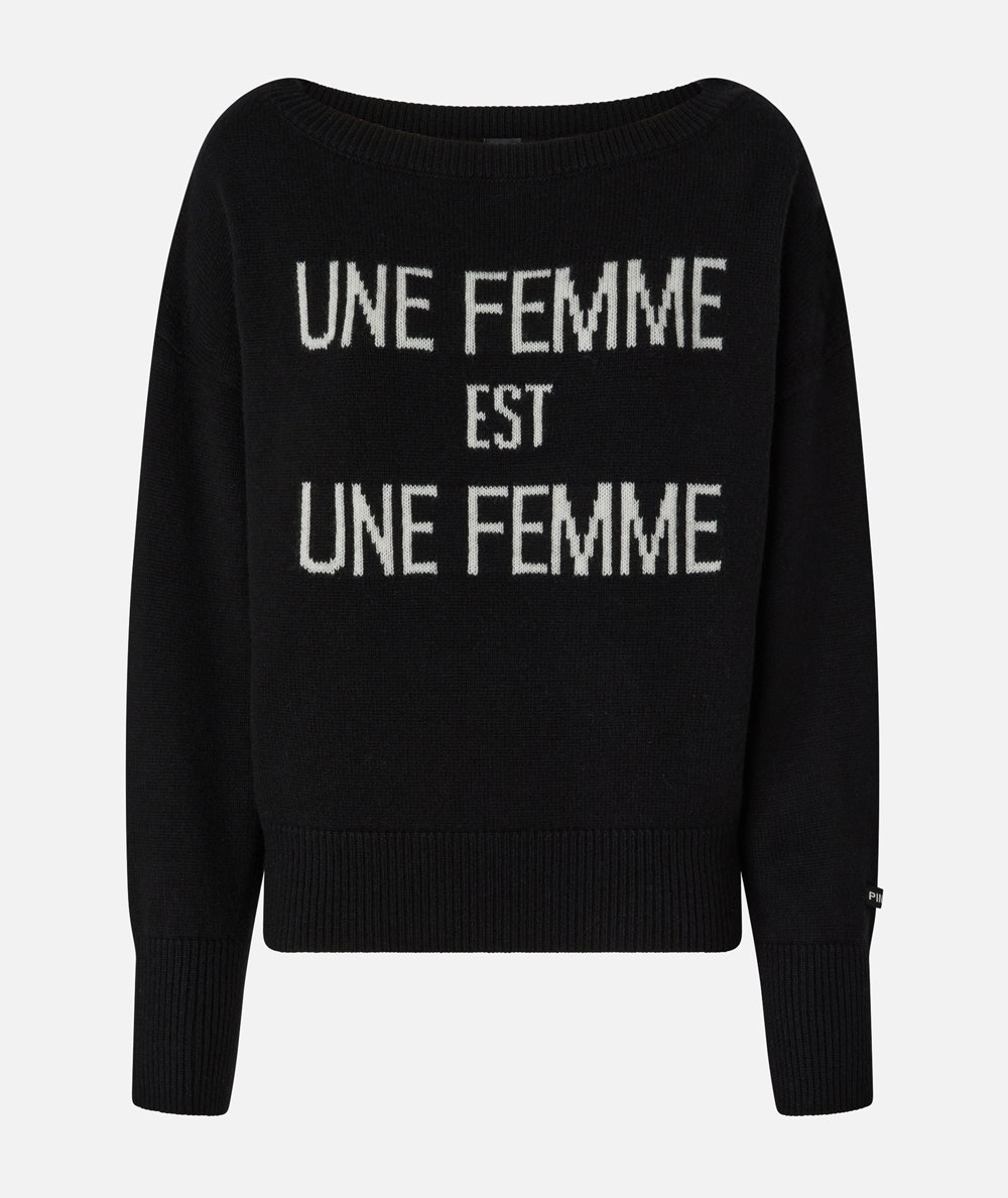 Pullover a barchetta in lana Une Femme