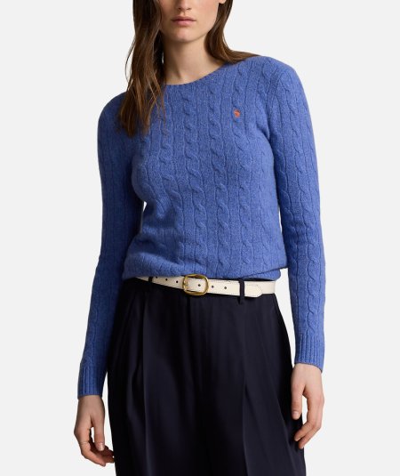 Maglia a trecce in lana e cashmere