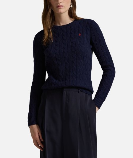 Maglia a trecce in lana e cashmere