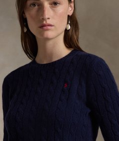 Maglia a trecce in lana e cashmere