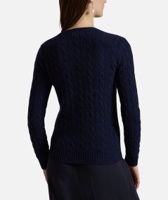 Maglia a trecce in lana e cashmere