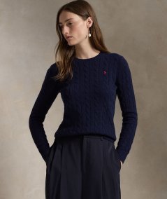 Maglia a trecce in lana e cashmere