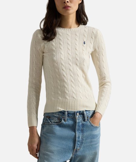 Maglia a trecce in lana e cashmere