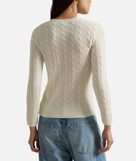 Maglia a trecce in lana e cashmere