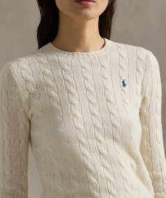 Maglia a trecce in lana e cashmere