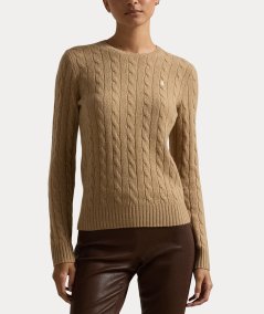 Maglia a trecce in lana e cashmere