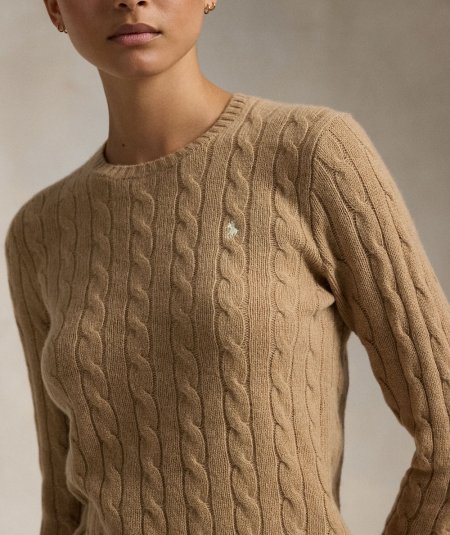 Maglia a trecce in lana e cashmere