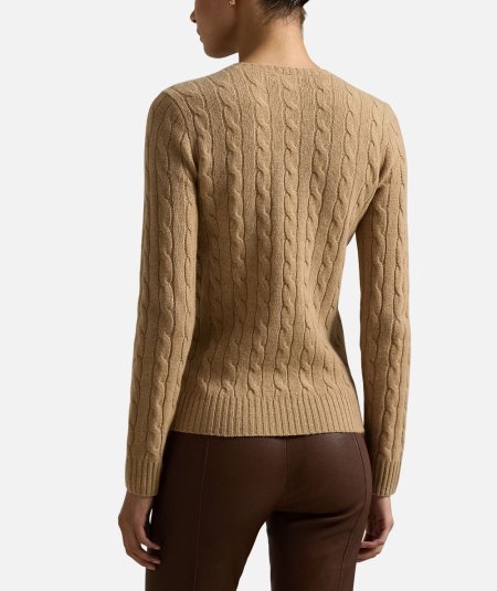 Maglia a trecce in lana e cashmere