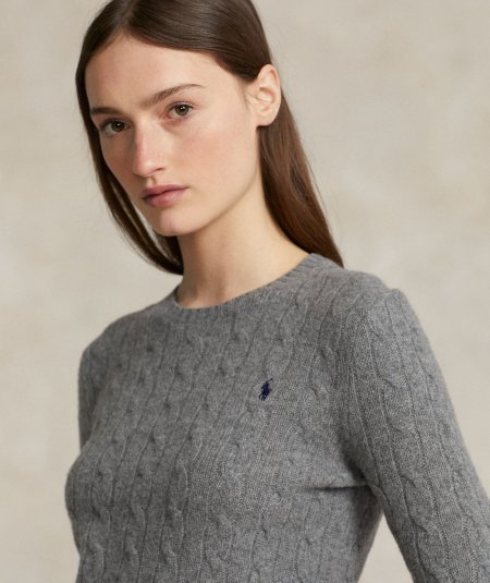 Maglia a trecce in lana e cashmere