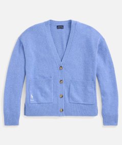 Cardigan scollo a V lana e cashmere