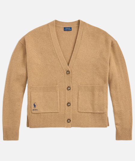 Cardigan scollo a V lana e cashmere