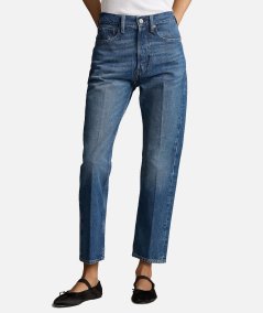 Jeans cropped a vita alta