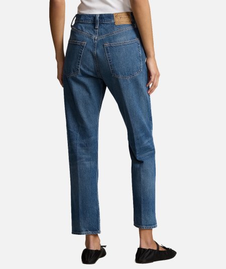 Jeans cropped a vita alta