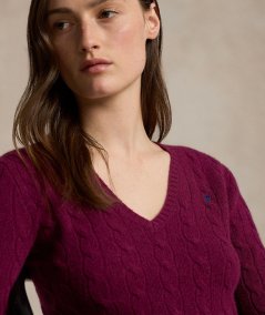 Maglia scollo a V lana e cashmere