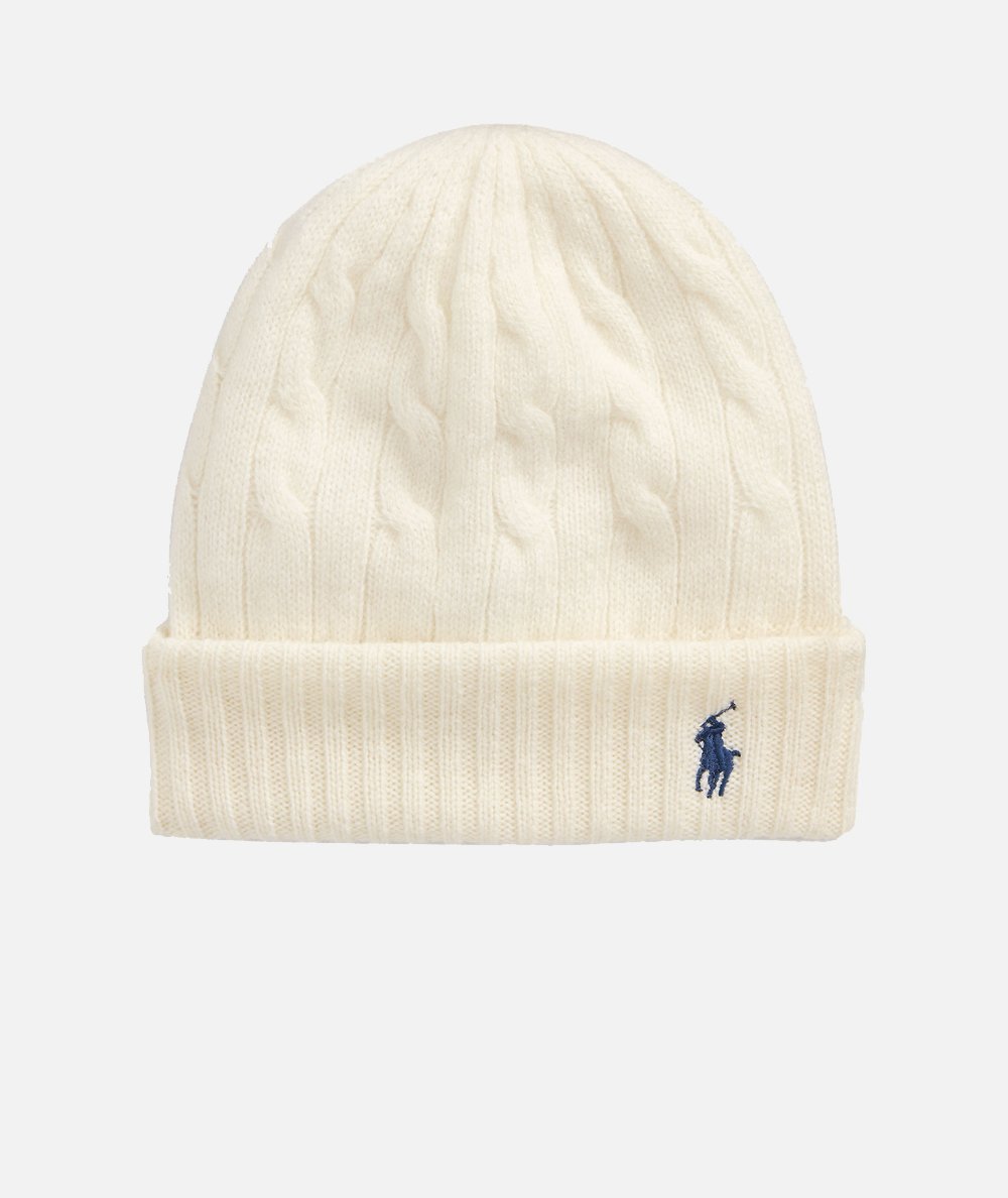 Wool and cashmere cable knit hat POLO RALPH LAUREN DUEPISTUDIO