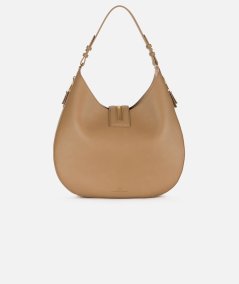 Borsa hobo grande in materiale effetto pelle con zip