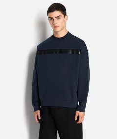 Crew-neck sweatshirt with Armani Sustainability Values logo band