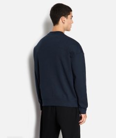 Crew-neck sweatshirt with Armani Sustainability Values logo band