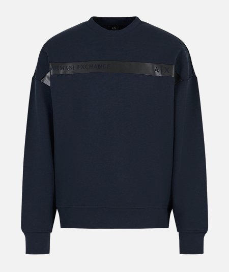 Crew-neck sweatshirt with Armani Sustainability Values logo band