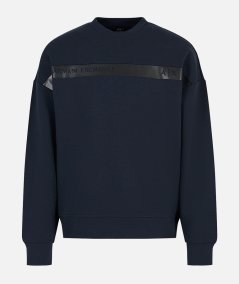 Crew-neck sweatshirt with Armani Sustainability Values logo band