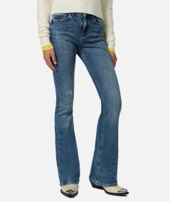 Comfort blue denim flared jeans