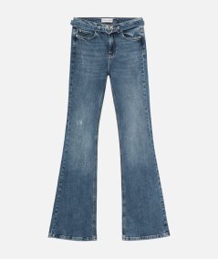 Comfort blue denim flared jeans