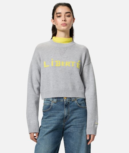 Wool sweater with Liberté writing - Duepistudio ***** Abbigliamento, Accessori e Calzature | Uomo - Donna