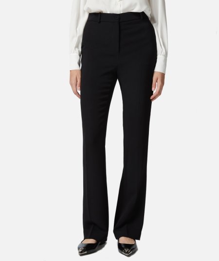 Flared trousers in technical cady