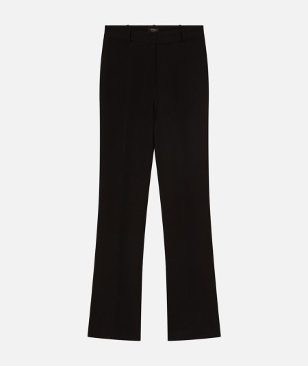 Flared trousers in technical cady