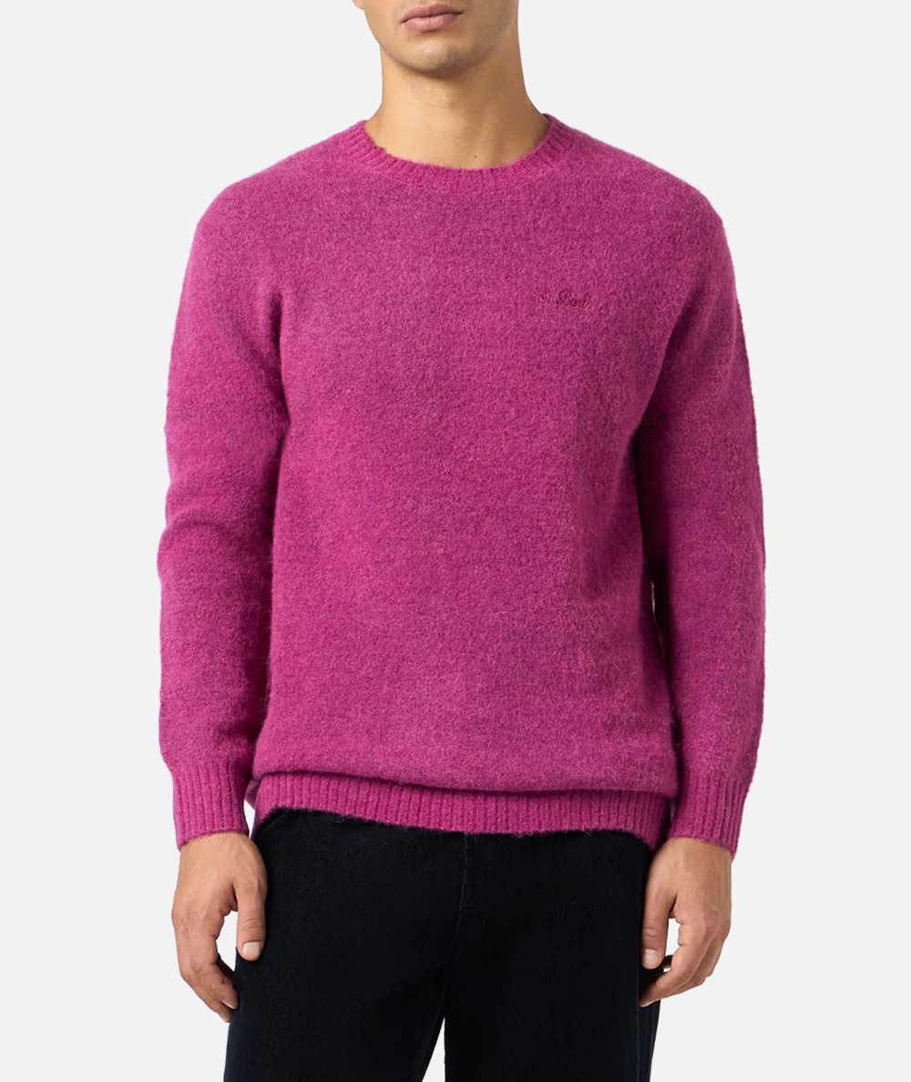 Maglione girocollo elasticizzato da uomo con motivo peonia Regent