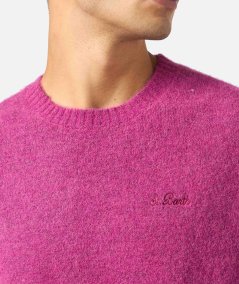 Maglione girocollo elasticizzato da uomo con motivo peonia Regent