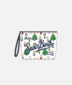 Pochette in velluto Aline con stampa Snoopy