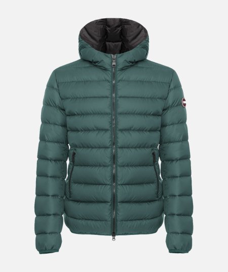 Sports down jacket with fixed hood