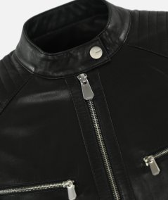 Giubbotto biker Batman in pelle